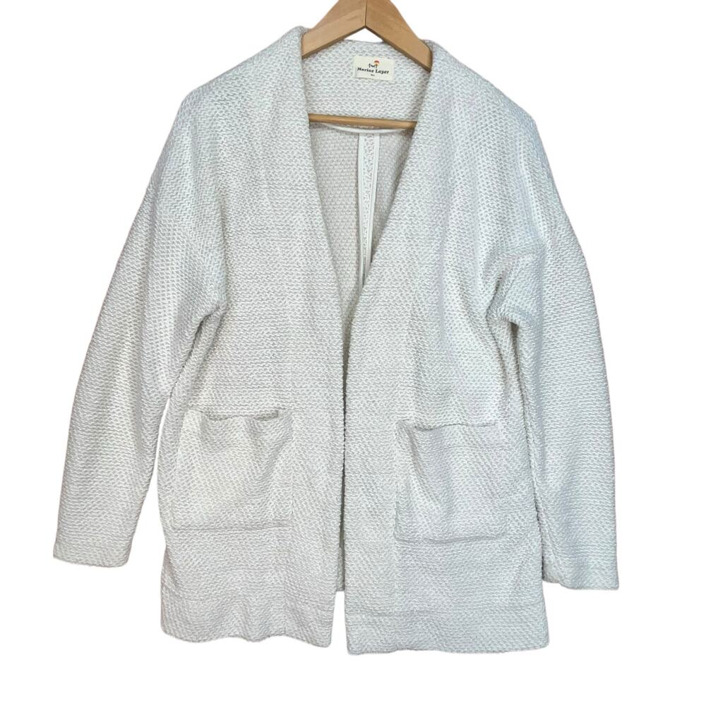 Marine Layer White Textured Cardigan